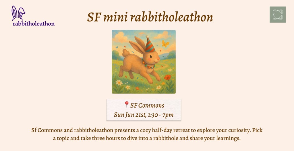 SF mini rabbitholeathon event poster